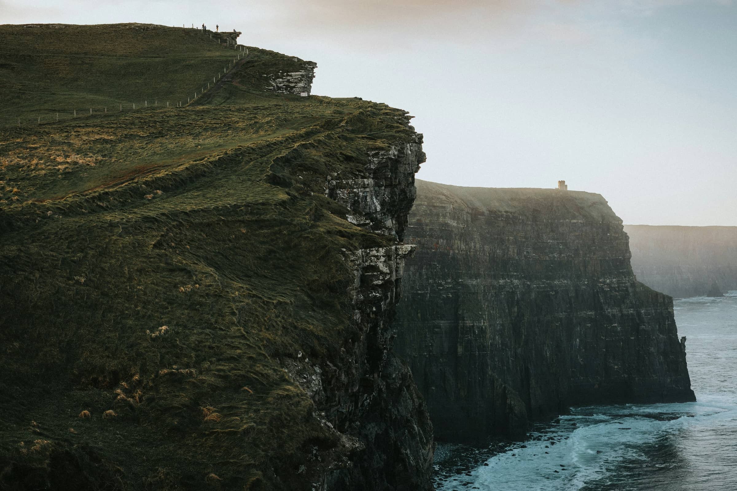 Grass running to the cliff edge, the Atlantic stretching to the horizon.